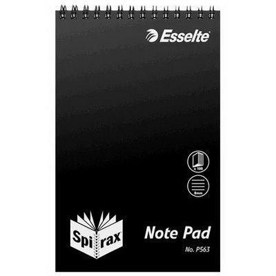 Spirax P563 Reporters Notebook Spiral Bound Top Open 100 Page 200 X 127Mm Black 5604800 - SuperOffice