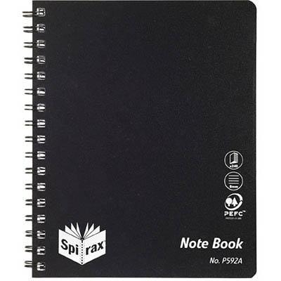 Spirax P592A Notepad Spiral Bound Side Open 240 Page 222 X 178Mm Black 5959200 - SuperOffice
