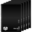 Spirax P595A Notebook 8mm Ruled Polypropylene Cover Spiral 240 Page A4 Black 5 Pack 5605900 (5 Pack) - SuperOffice