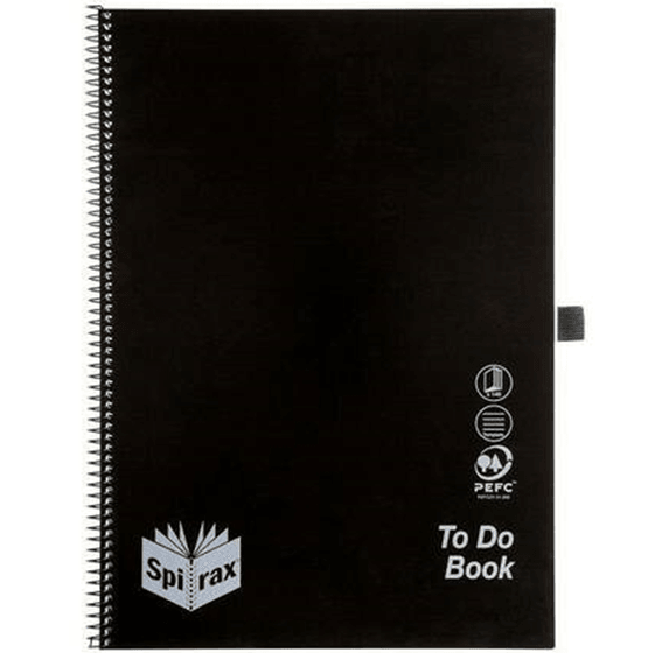 Spirax P704 Notebook To Do List Appointment Book 140 Page A4 Black 565704 (1 Book) - SuperOffice