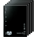 Spirax P906 Lecture Book 7mm Ruled 7 Hole Punched Wiro Bound A4 Black 5 Pack 5690600 (5 Pack) - SuperOffice