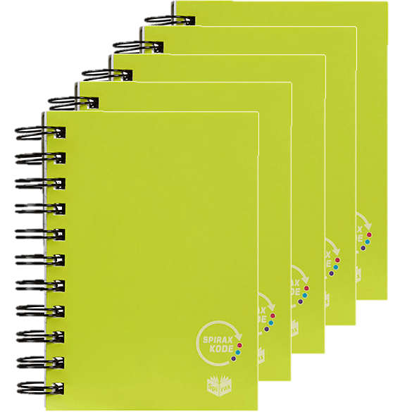 Spirax P962 Kode Solid Notebook Spiral Bound 400 Page 148x105mm Green 56962G (5 Pack) - SuperOffice
