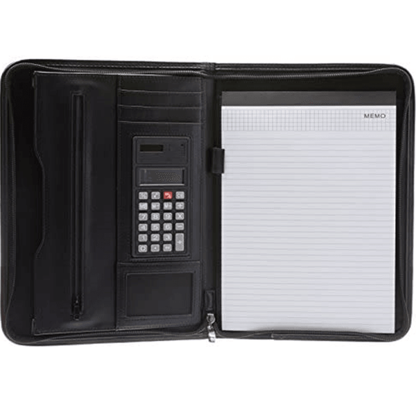 Spirax Slimline Zippered Compendium Writing Pad Notes A4 Black 56914 - SuperOffice