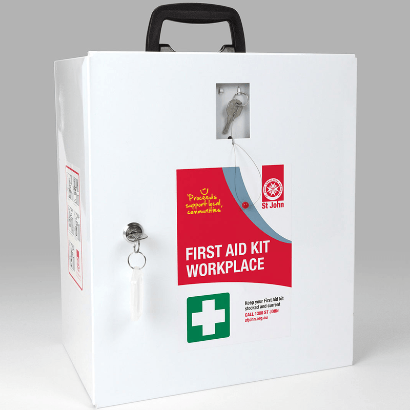 St John Ambulance First Aid Kit WorkPlace Wall Mount Metal Box Cabinet Office 677501 - SuperOffice