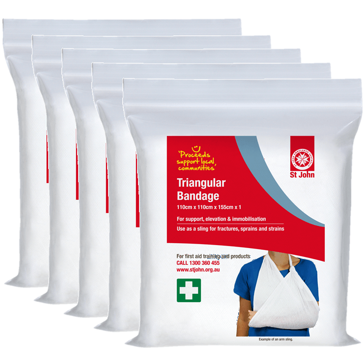 St John Triangular Arm Bandage 1100mm 6 Pack 1181 (6 Pack) - SuperOffice