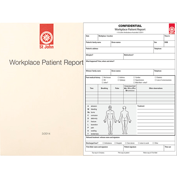 St John Workplace Injury Register Casualty Report A5 10 Sheet Book 323000 - SuperOffice