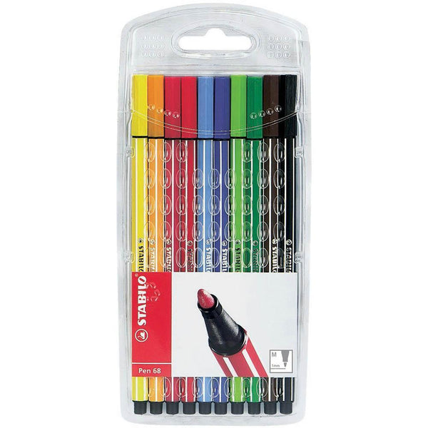 Stabilo 68 Fibre Tip Pen Assorted Wallet 10 0349910 - SuperOffice
