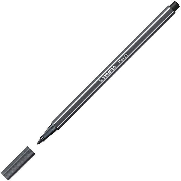 Stabilo 68 Fibre Tip Pen Deep Cold Grey Box 10 49707 - SuperOffice