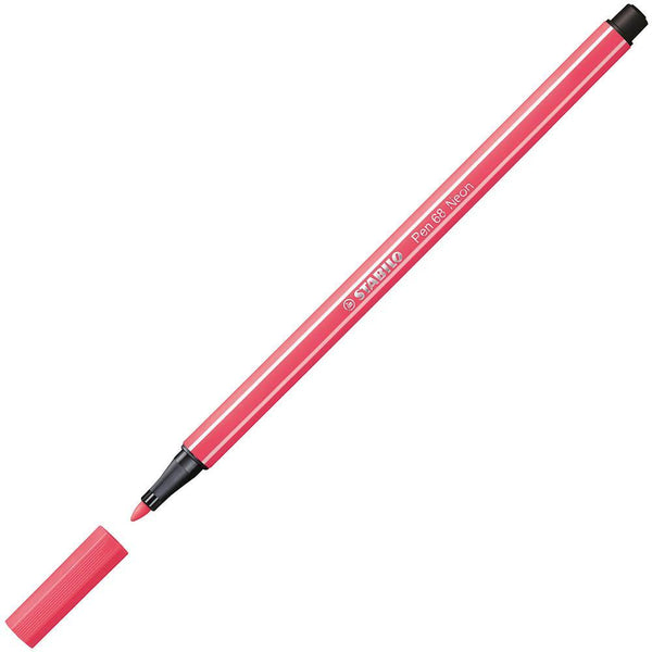 Stabilo 68 Fibre Tip Pen Fluro Red Box 10 49562 - SuperOffice