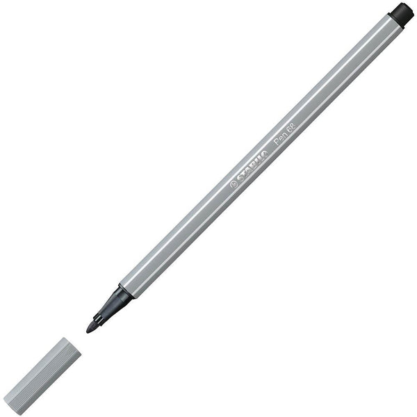 Stabilo 68 Fibre Tip Pen Medium Cold Grey Box 10 49706 - SuperOffice