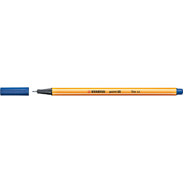 Stabilo 88 Point Fineliner Pen 0.4mm Blue Box 10 0269420 (88/41) (Box 10) - SuperOffice