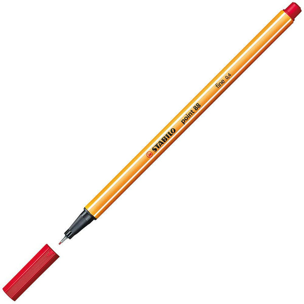 Stabilo 88 Point Fineliner Pen 0.4Mm Red 0269440 - SuperOffice
