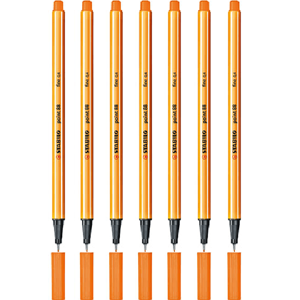 Stabilo 88 Point Fineliner Pen Fine Orange Box 7 0342720 (Box 7) - SuperOffice