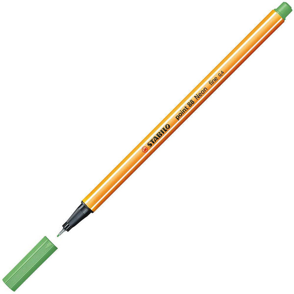 Stabilo 88 Point Fineliner Pen Neon Green 0397012 - SuperOffice
