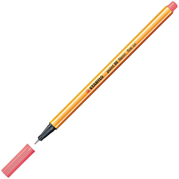 Stabilo 88 Point Fineliner Pen Neon Red 0397014 - SuperOffice