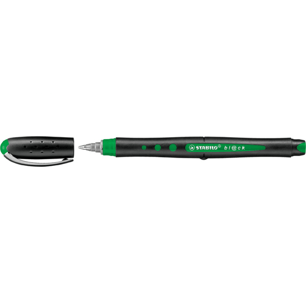 Stabilo Bl@Ck Rollerball Pens Medium Green Box 10 0370170 (Box 10) - SuperOffice