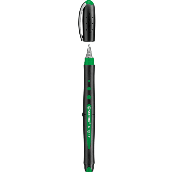 Stabilo Bl@Ck Rollerball Pens Medium Green Box 10 0370170 (Box 10) - SuperOffice