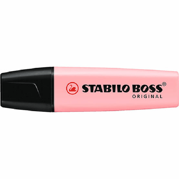 Stabilo Boss Highlighter Pastel Pink Blush Box 10 49634 (Box 10) - SuperOffice