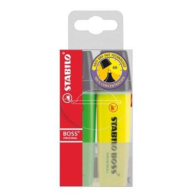 Stabilo Boss Highlighter Yellow/Green Pack 2 0177796 - SuperOffice