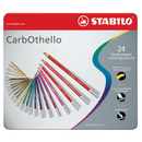 STABILO CarbOthello Chalk Pastel Coloured Pencils Tin Set 24 Aquarellable 0014146 - SuperOffice