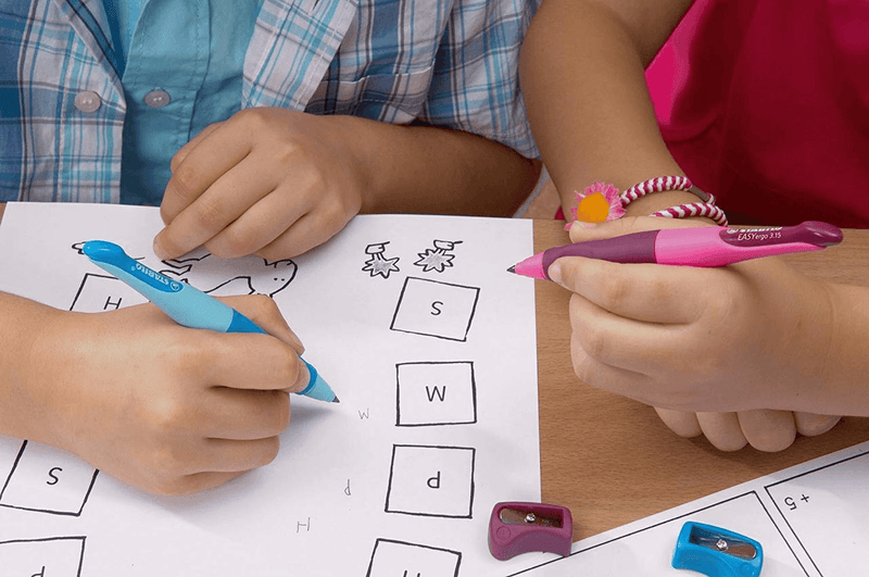 Stabilo EasyErgo Assist Hand Writing Pencil + Sharpener Left Hand Blue 0342240 - SuperOffice