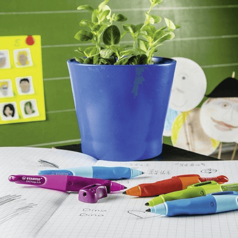 Stabilo EasyErgo Assist Hand Writing Pencil + Sharpener Left Hand Blue 0342240 - SuperOffice