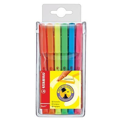 Stabilo Flash Highlighter Assorted Wallet 6 0173687 - SuperOffice