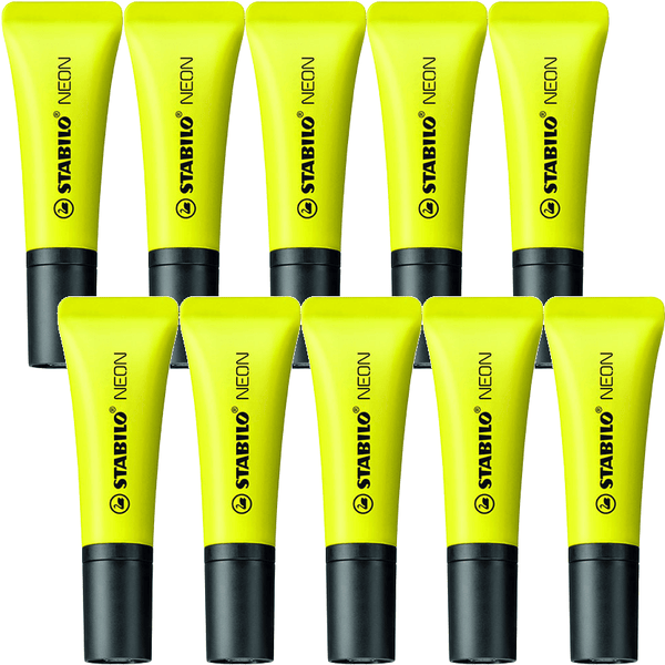 Stabilo Neon Highlighter Yellow Pack 10 48832 (Box 10) - SuperOffice