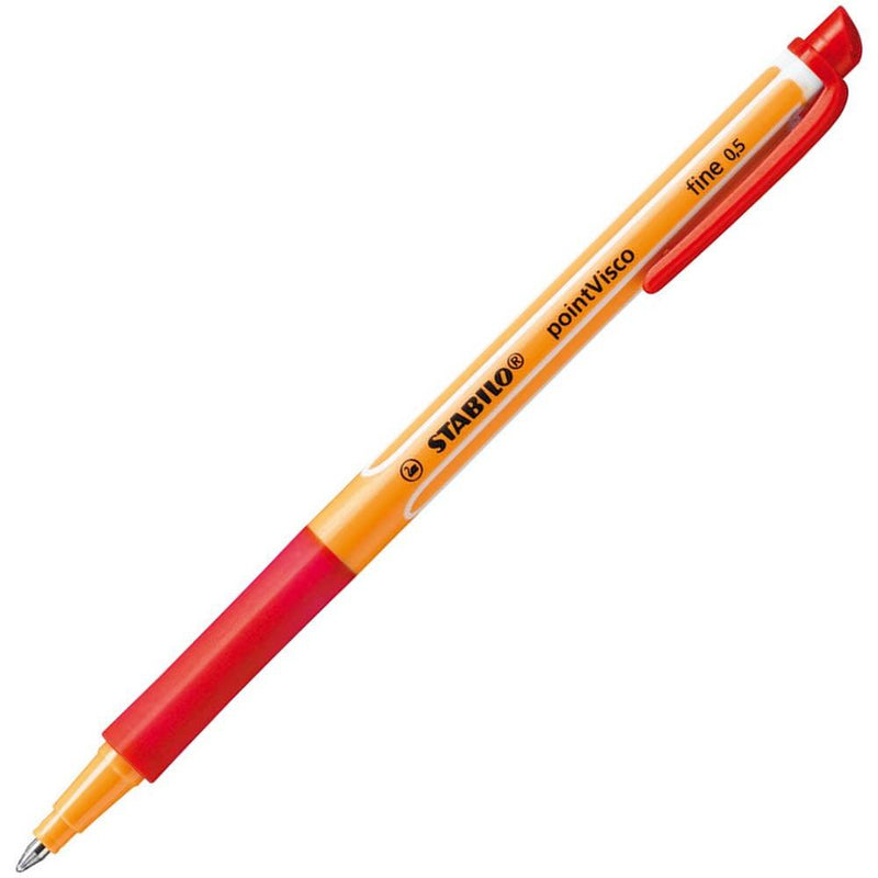 Stabilo Point Visco Rollerball Pen Red Fine 0.5mm Box 10 0350680 (Box 10) - SuperOffice