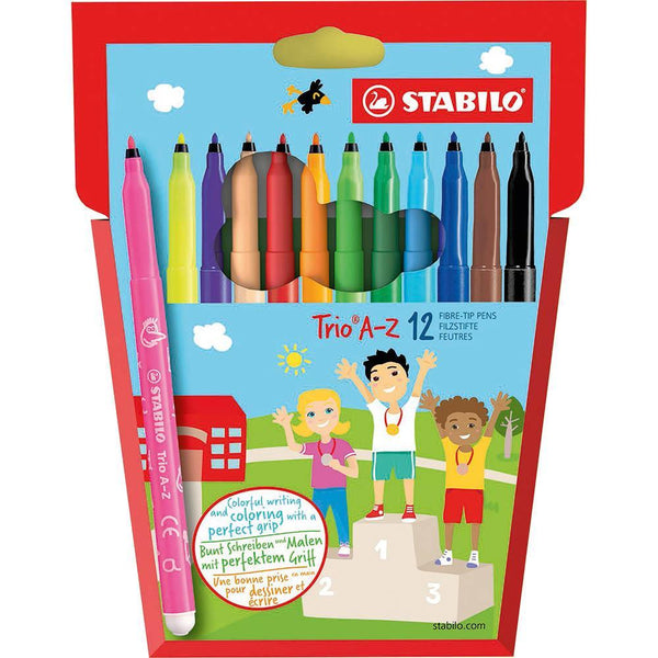 Stabilo Trio A-Z Fibre Tip Pens Wallet 12 49727 - SuperOffice