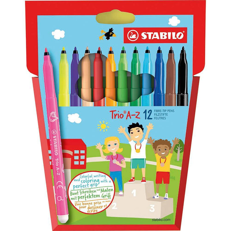 Stabilo Trio A-Z Fibre Tip Pens Wallet 12 49727 - SuperOffice