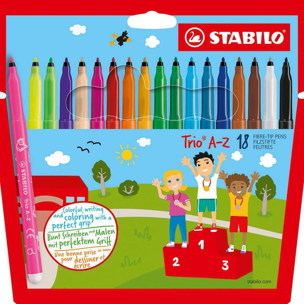 Stabilo Trio A-Z Fibre Tip Pens Wallet 18 49728 - SuperOffice