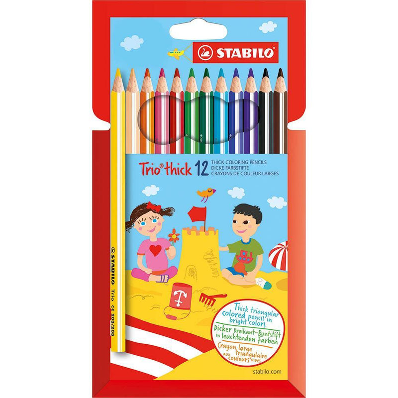 Stabilo Trio Thick Colouring Pencils Wallet 12 49735 - SuperOffice