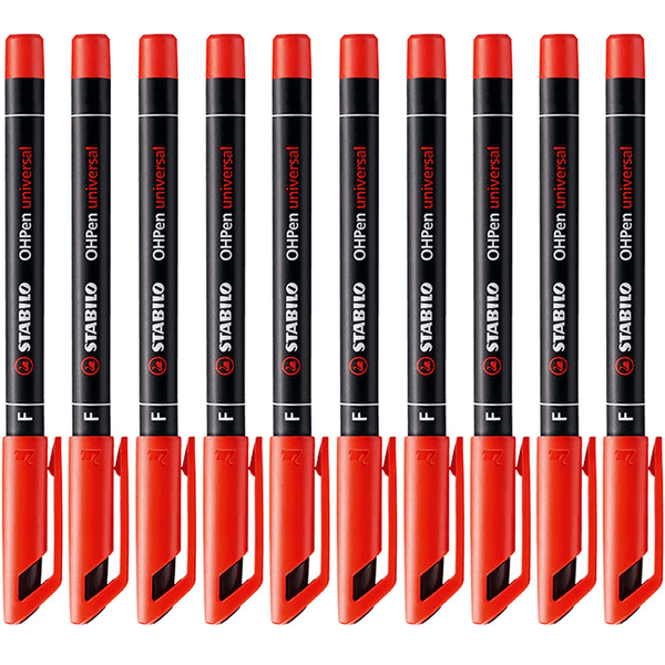 Stabilo Universal Overhead Projector Pen Permanent Fine Red Box 10 0096436 (Box 10) - SuperOffice