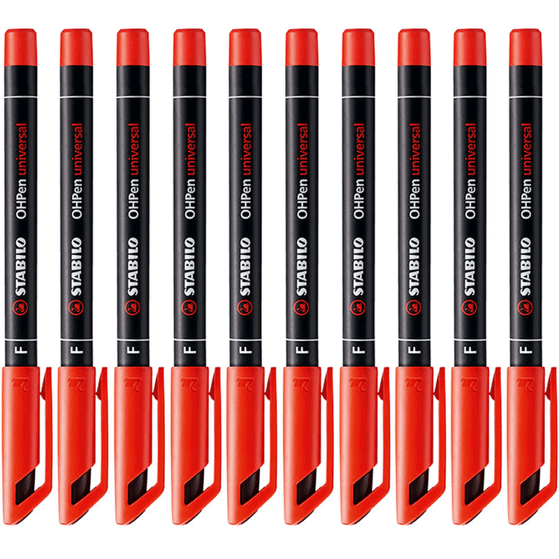 Stabilo Universal Overhead Projector Pen Permanent Fine Red Box 10 0096436 (Box 10) - SuperOffice