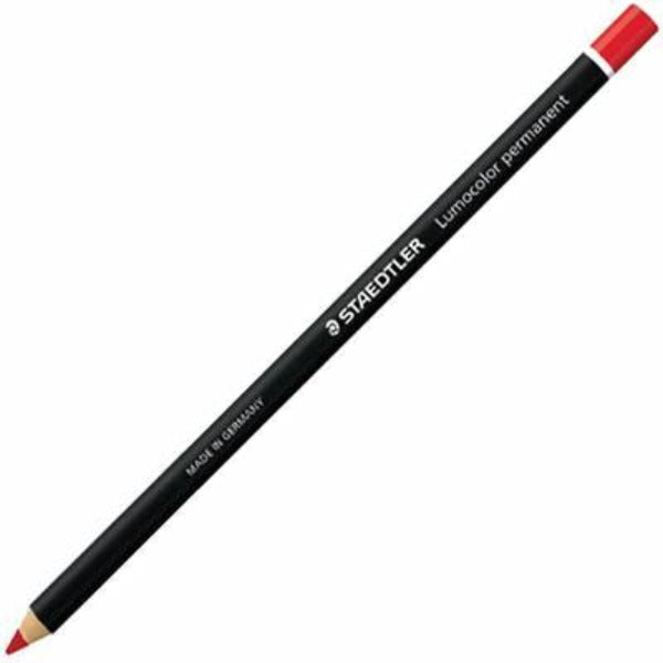 Staedtler 108 Lumocolor Permanent Glasochrom Pencils Red Box 12 108202 - SuperOffice