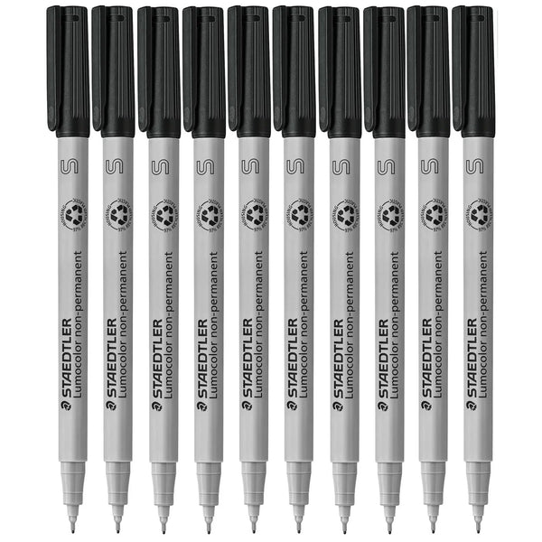 Staedtler 311 Lumocolor Non-Permanent Marker Superfine Black Box 10