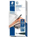 Staedtler 317 Lumocolor Permanent Marker 1.0mm Medium Black Box 10 317-9 (Box 10) - SuperOffice