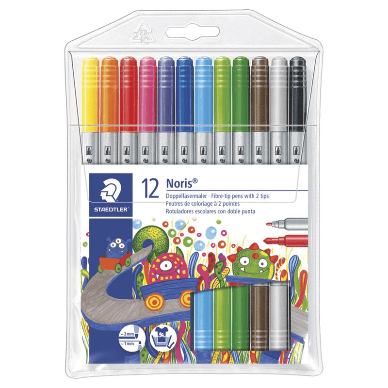 Staedtler 320 Noris Club Fibretip Pens With 2 Tips Wallet 10 320 NWP12 - SuperOffice