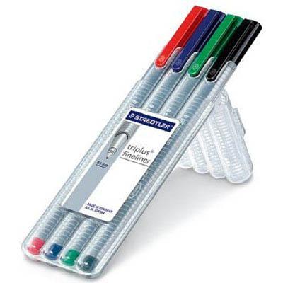 Staedtler 334 Triplus Fibre Tip Pen 0.3Mm Assorted Pack 4 334SB4 - SuperOffice