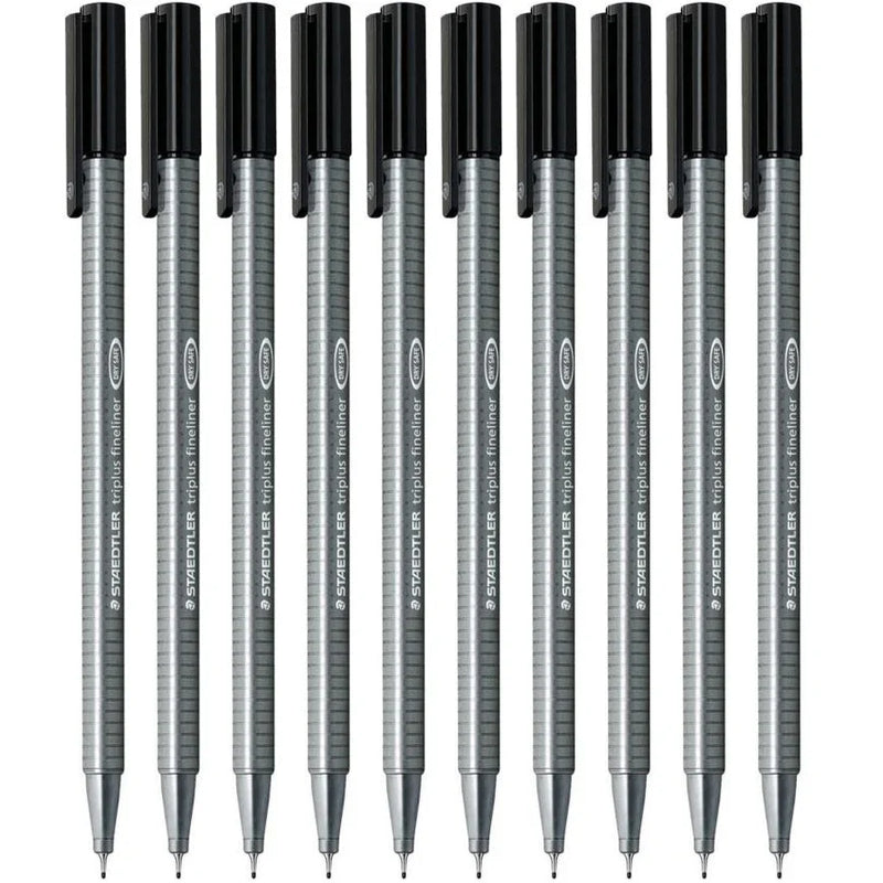 Staedtler 334 Triplus Fibre Tip Pen 0.3mm Black Box 10 334-9 (Box 10) - SuperOffice