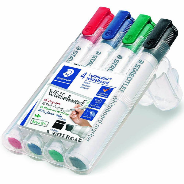 Staedtler 351 Lumocolor Whiteboard Marker Chisel Point Assorted Wallet 4 351 B WP4 - SuperOffice