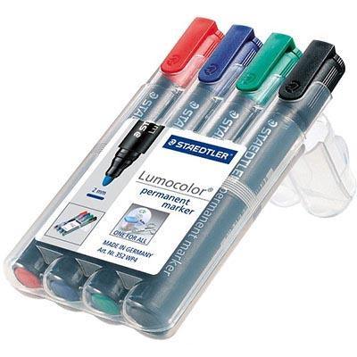 Staedtler 352 Lumocolor Permanent Marker Bullet Point 2.0Mm Assorted Wallet 4 352 WP4 - SuperOffice