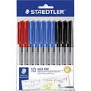 Staedtler 430 Stick Ballpen Medium Assorted Pack 10 430MASPB10 - SuperOffice