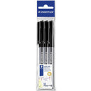 Staedtler 430 Stick Ballpen Medium Black Pack 3 430MA-9PB3 - SuperOffice