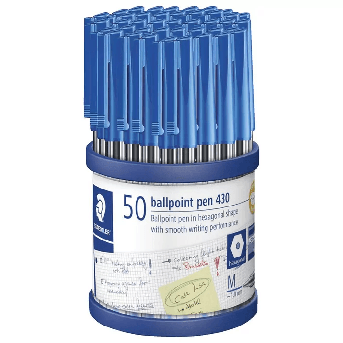 Staedtler 430 Stick Ballpen Medium Blue Cup 50 430 M-3CP5 - SuperOffice