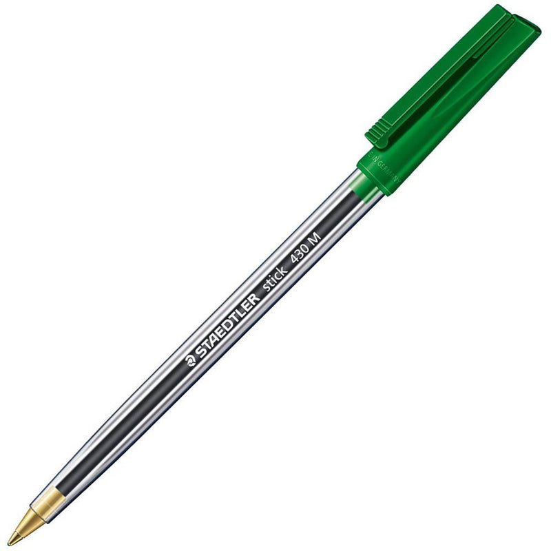 Staedtler 430 Stick Ballpen Medium Green Box 10 430 M-5 - SuperOffice