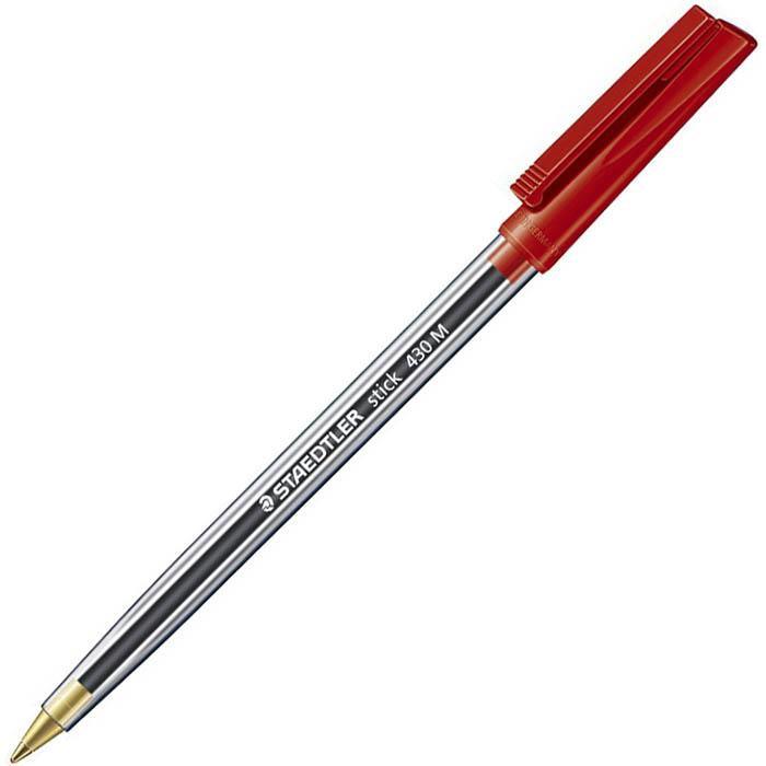 Staedtler 430 Stick Ballpen Medium Red Cup 50 430 M-2CP5 - SuperOffice
