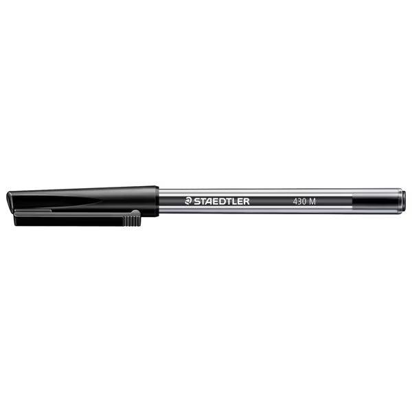 Staedtler 430 Stick Ballpoint Pen Medium Black Box 100 430MA9B100 - SuperOffice