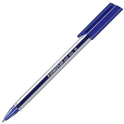 Staedtler 432 Triangular Ballpoint Stick Pen Medium Blue Box 10 432M3 - SuperOffice